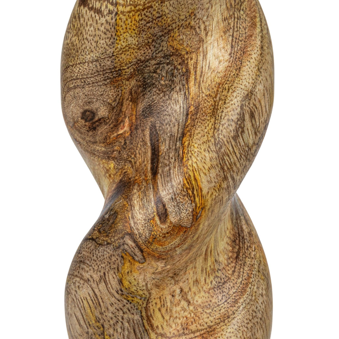 Portavela Twist Tallado Madera Claro