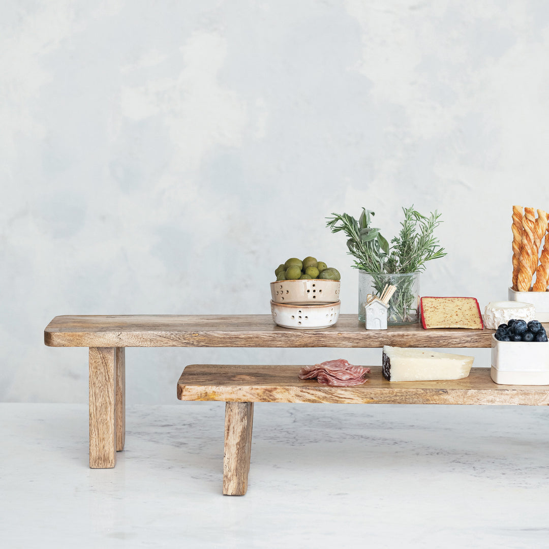 Pedestal XXL de Madera Natural, 2 alturas