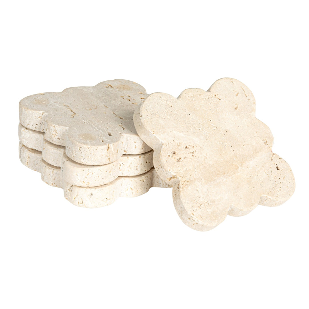 Posavasos de Travertino Borde Festonado, set de 4