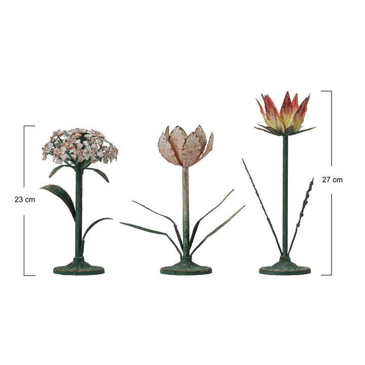 Portavelas de Metal Flor, 3 estilos y 2 tamaños