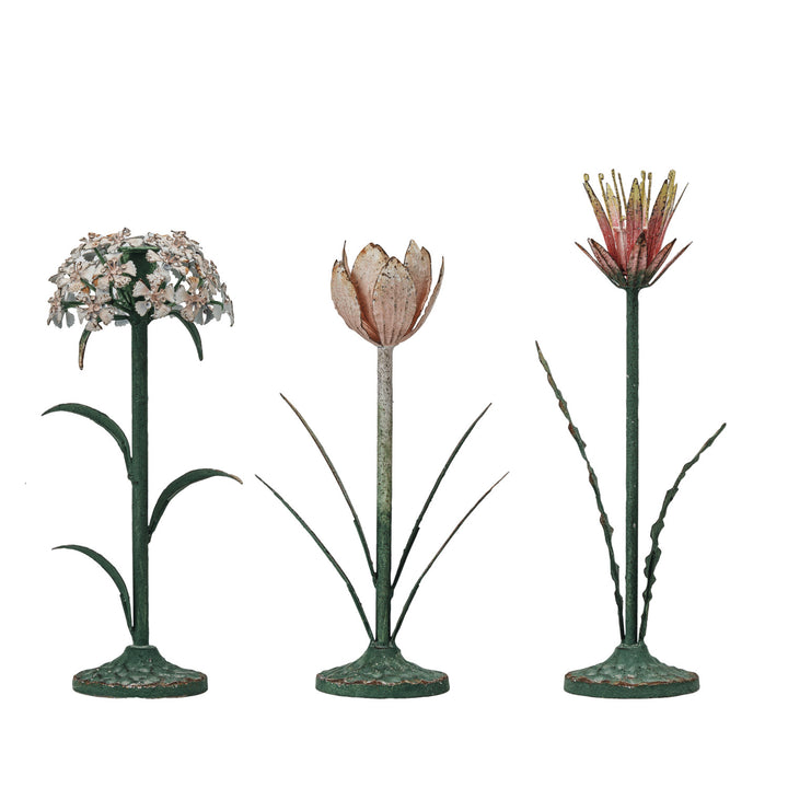 Portavelas de Metal Flor, 3 estilos y 2 tamaños