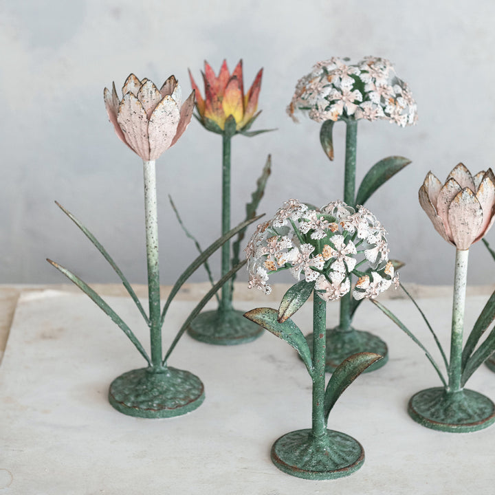 Portavelas de Metal Flor, 3 estilos y 2 tamaños