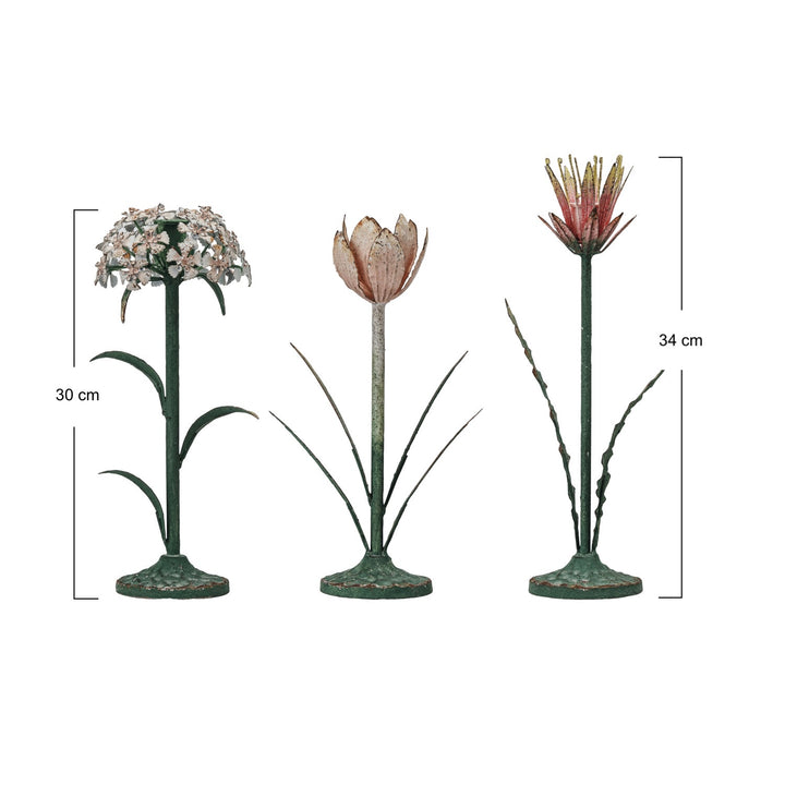Portavelas de Metal Flor, 3 estilos y 2 tamaños