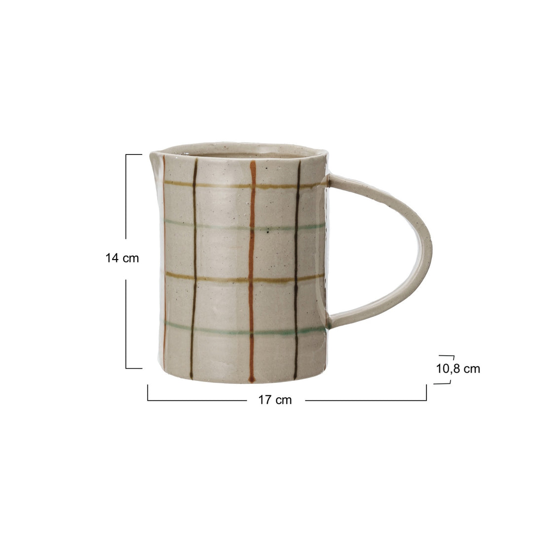 Jarra de Cerámica Pintada Cuadrícula