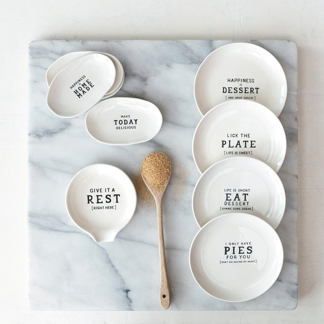 Set 4 Platos de Postre Frases