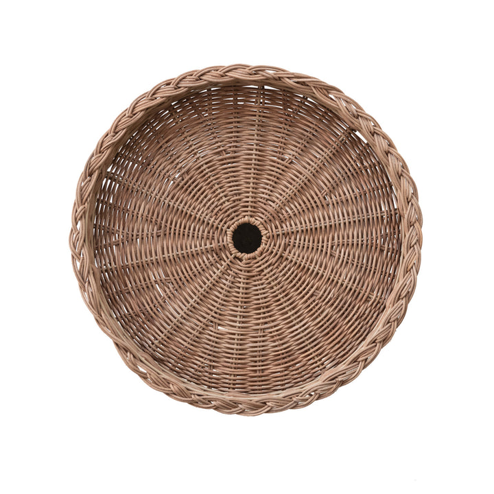 Pedestal de Rattan con Borde Trenzado