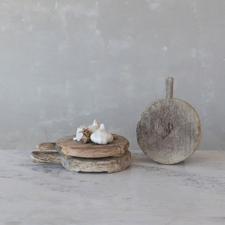 Tabla con Pedestal de Madera Rescatada