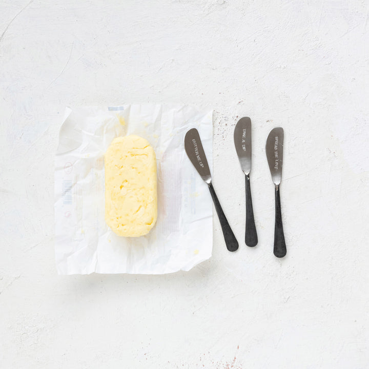 Cuchillo para Mantequilla con Frase, 3 estilos