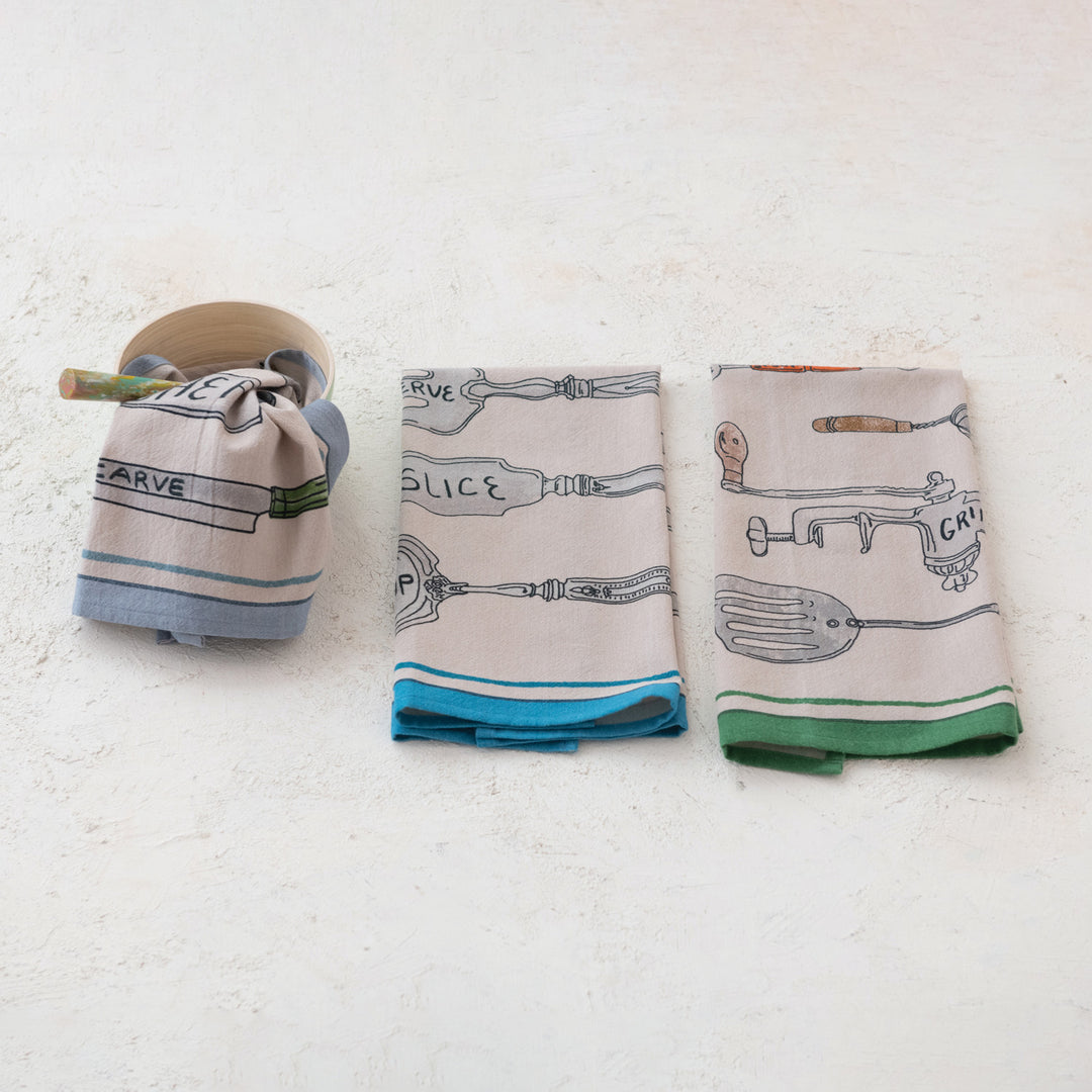 Paño de Cocina Estampado con Utensilios, 3 estilos