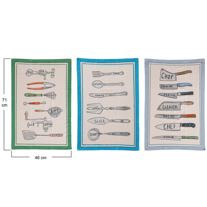 Paño de Cocina Estampado con Utensilios, 3 estilos