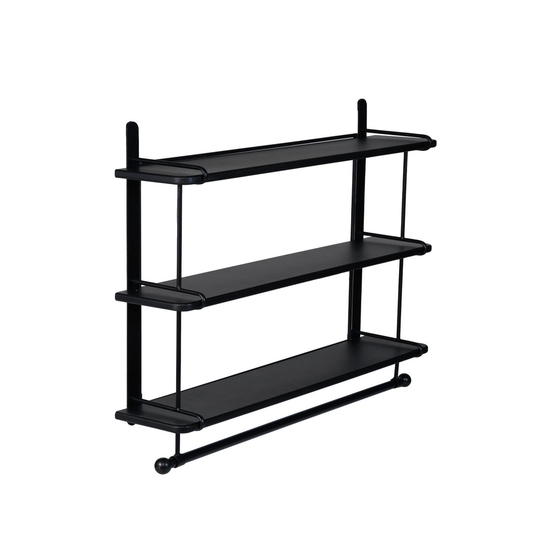 Repisa de Pared con Barra Black