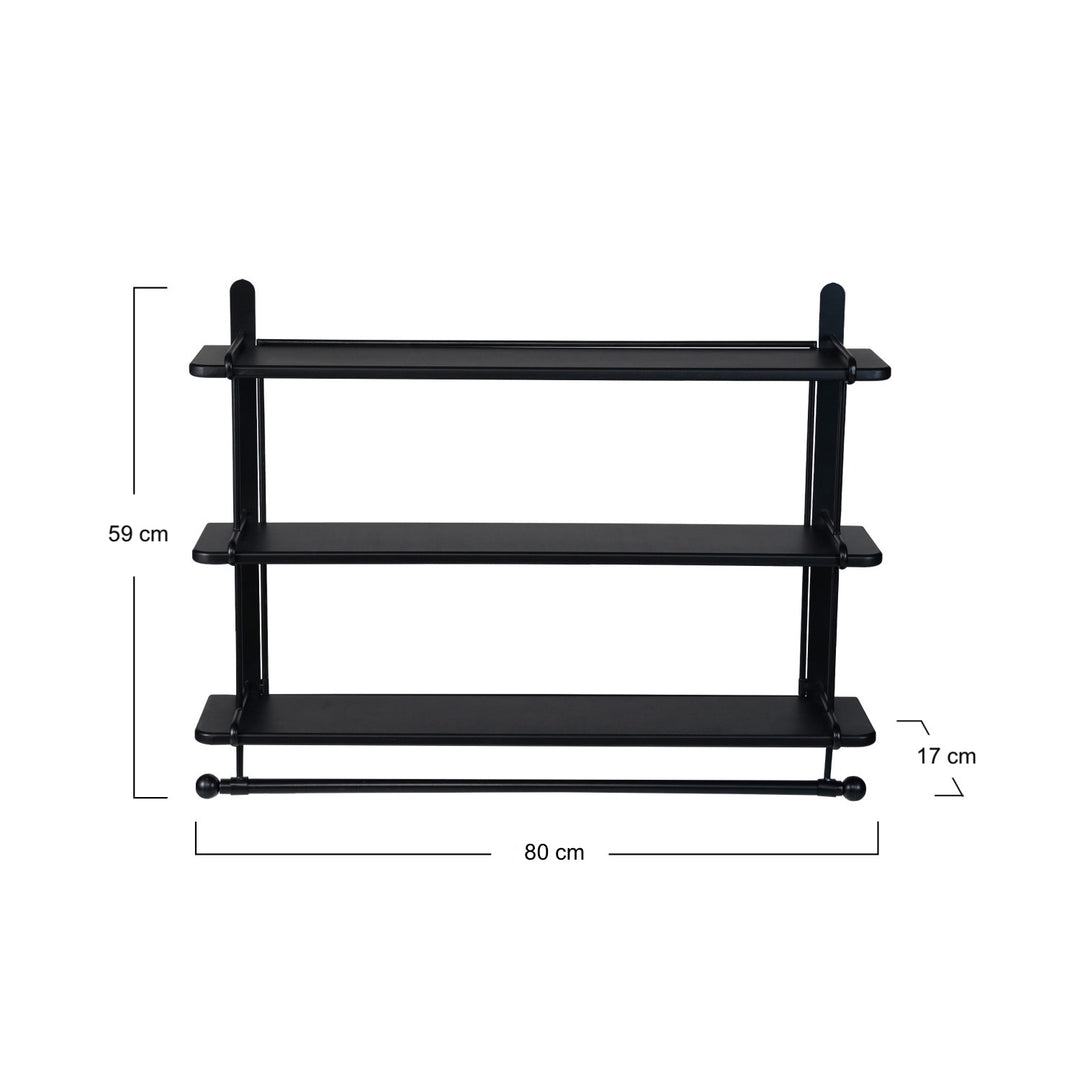 Repisa de Pared con Barra Black