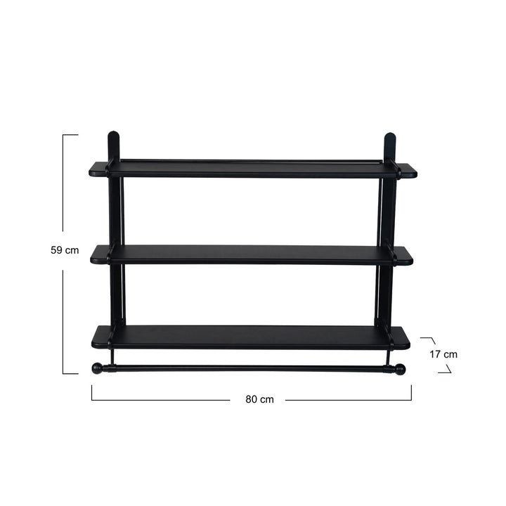 Repisa de Pared con Barra Black
