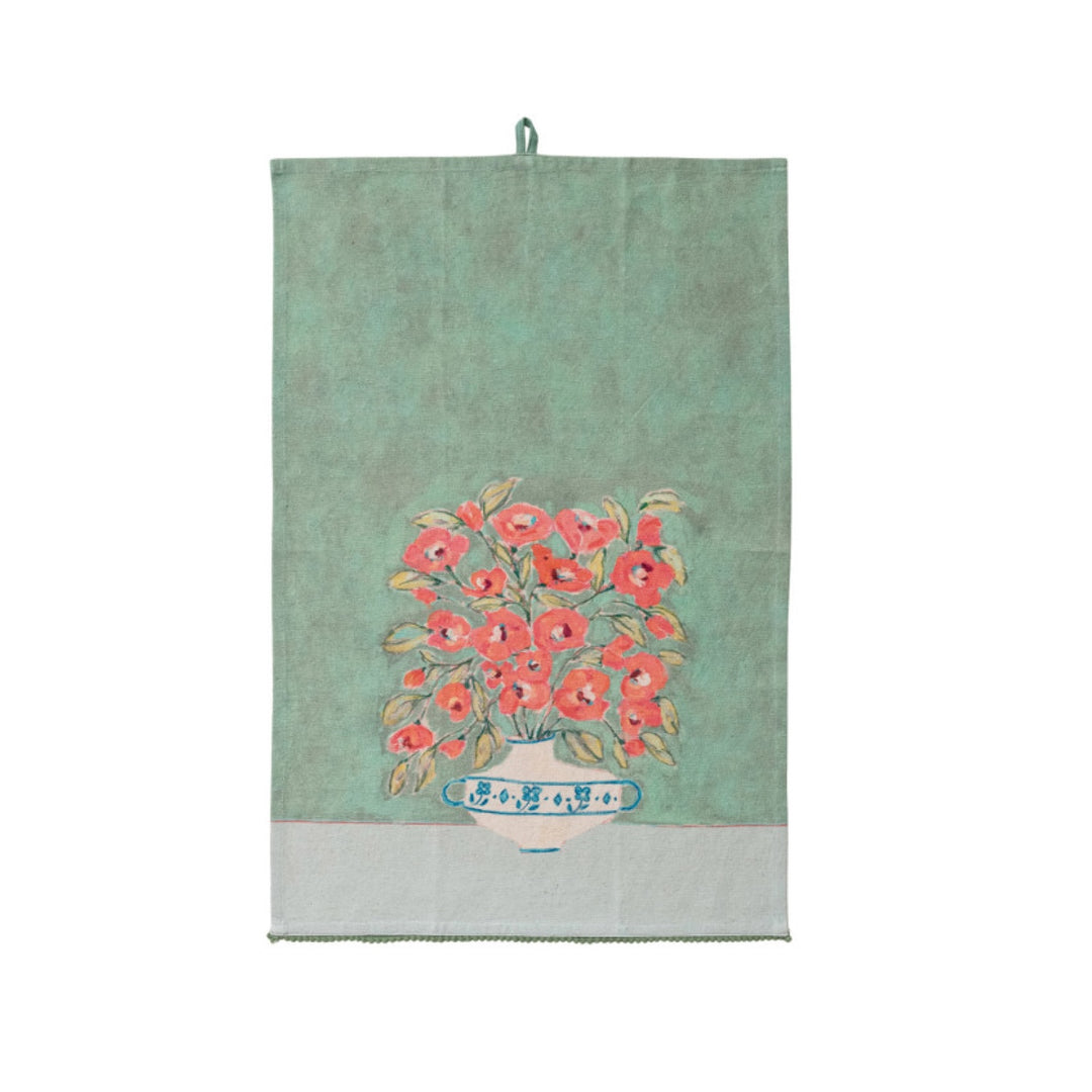 Paño de Cocina estampado Floreros, 3 estilos
