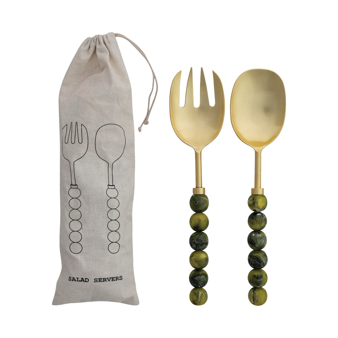 Juego Cuchara y Tenedor Servidores de Ensalada Green