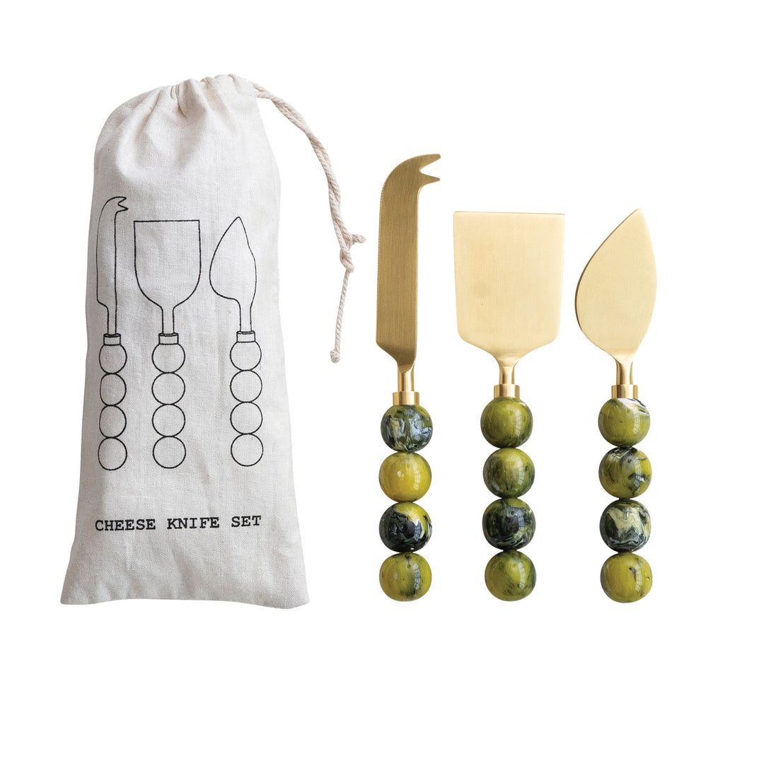 Set de 3 Cuchillos para Queso Green