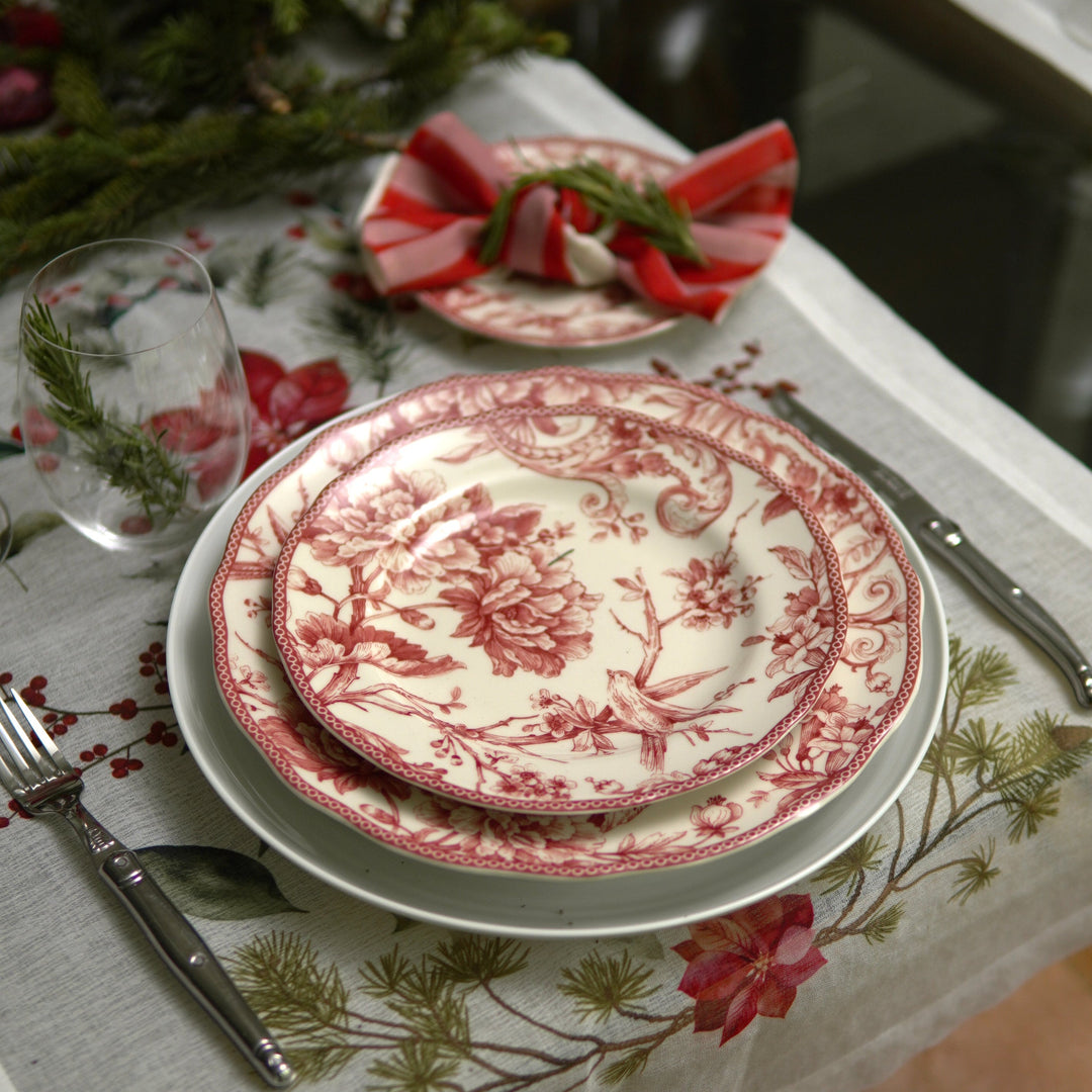 Juego de Vajilla 24 Piezas Porcelana Adelaide Red