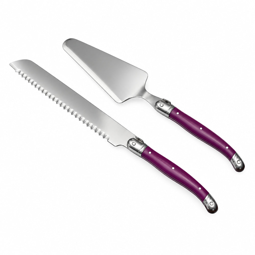 Cuchillo de Pan y Paleta Torta Color Laguiole, Set