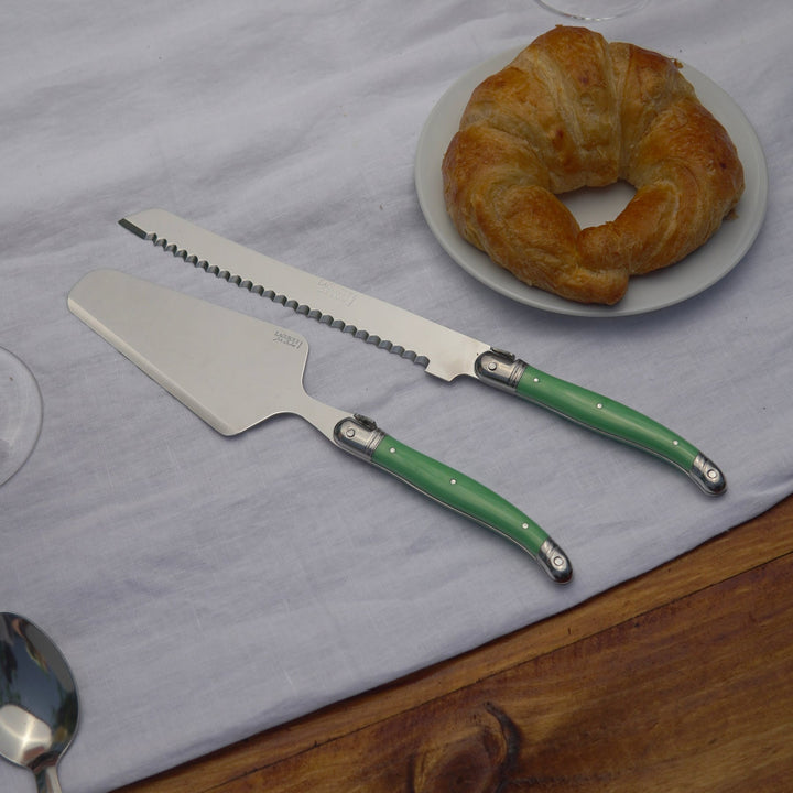 Cuchillo de Pan y Paleta Torta Color Laguiole, Set