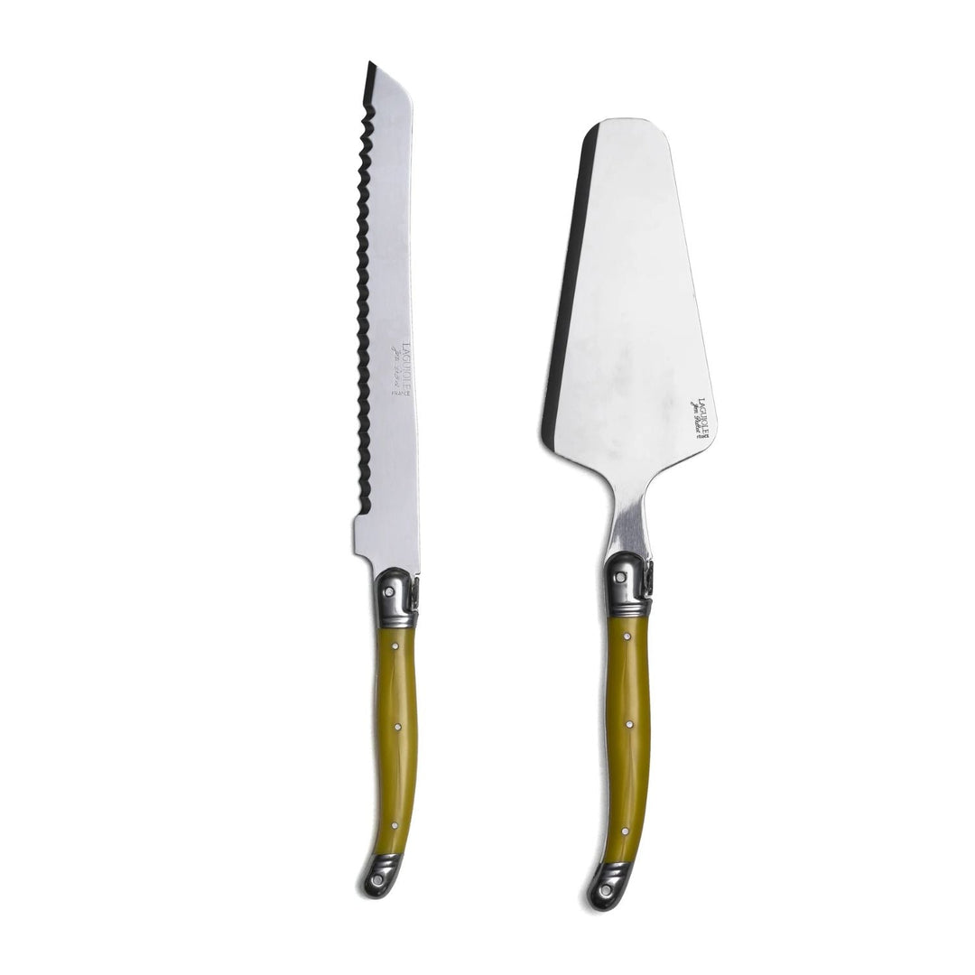 Cuchillo de Pan y Paleta Torta Color Laguiole, Set