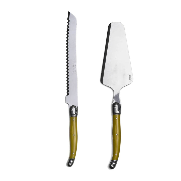 Cuchillo de Pan y Paleta Torta Color Laguiole, Set