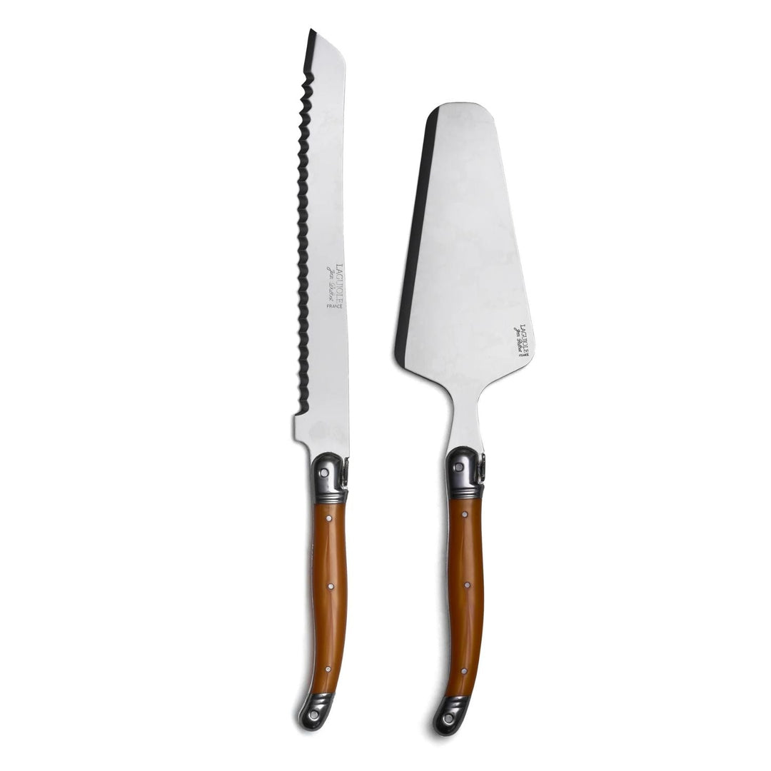 Cuchillo de Pan y Paleta Torta Color Laguiole, Set