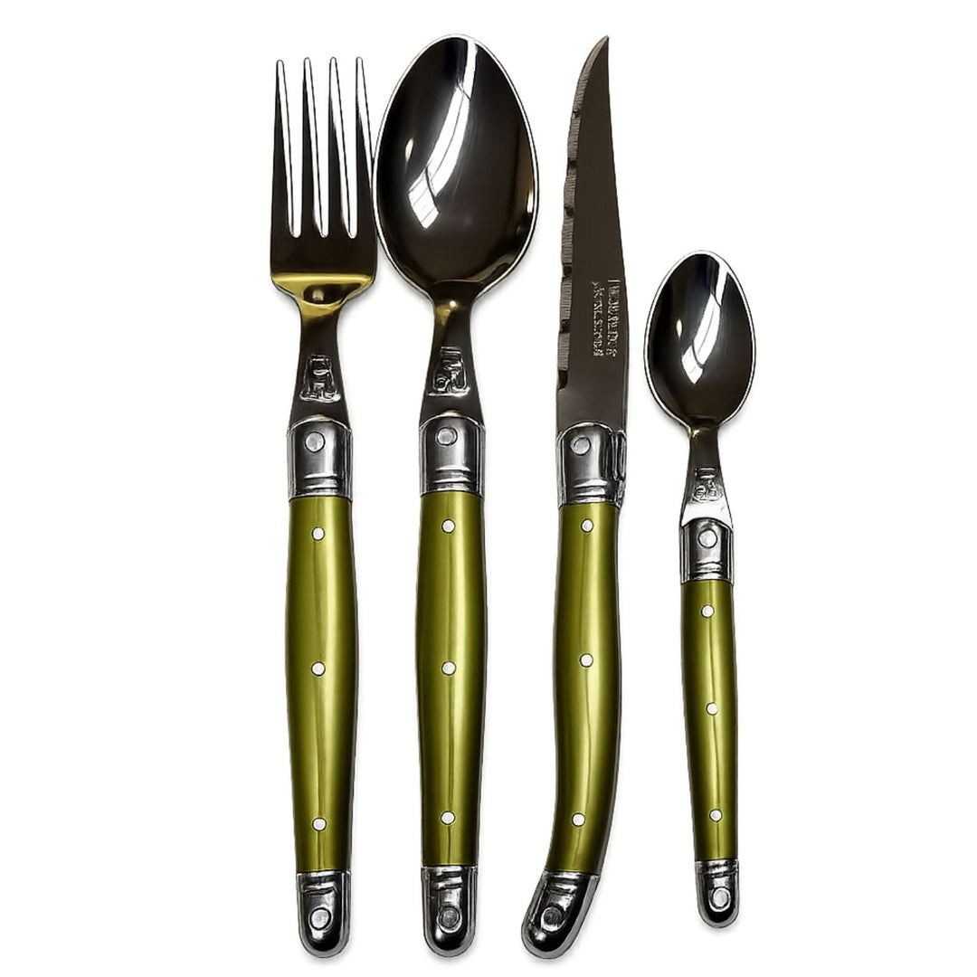 Set Cubiertos 24 piezas Laguiole - Verde Oliva
