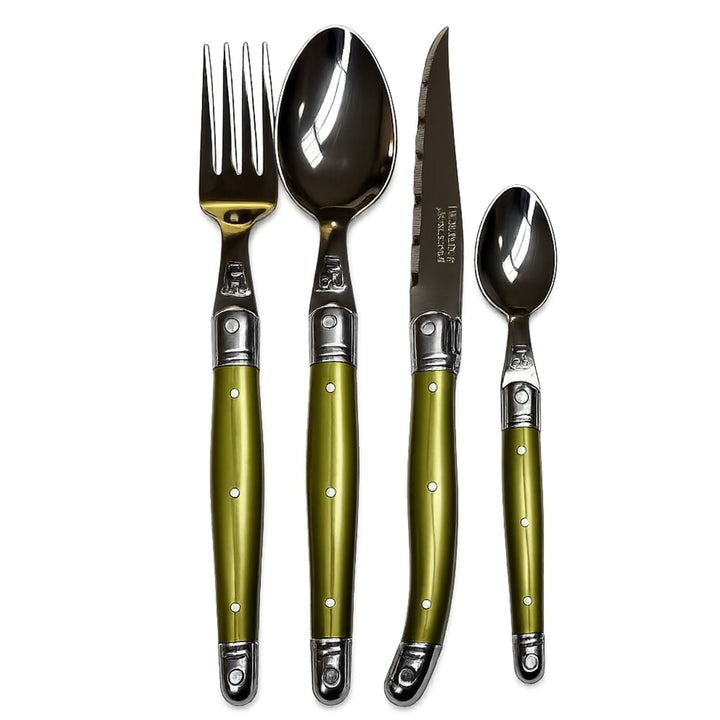 Set Cubiertos 24 piezas Laguiole - Verde Oliva