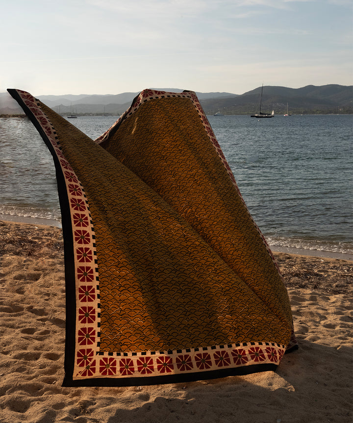 Mantel Block Print Erin 240 x 280 cm con Tote Bag