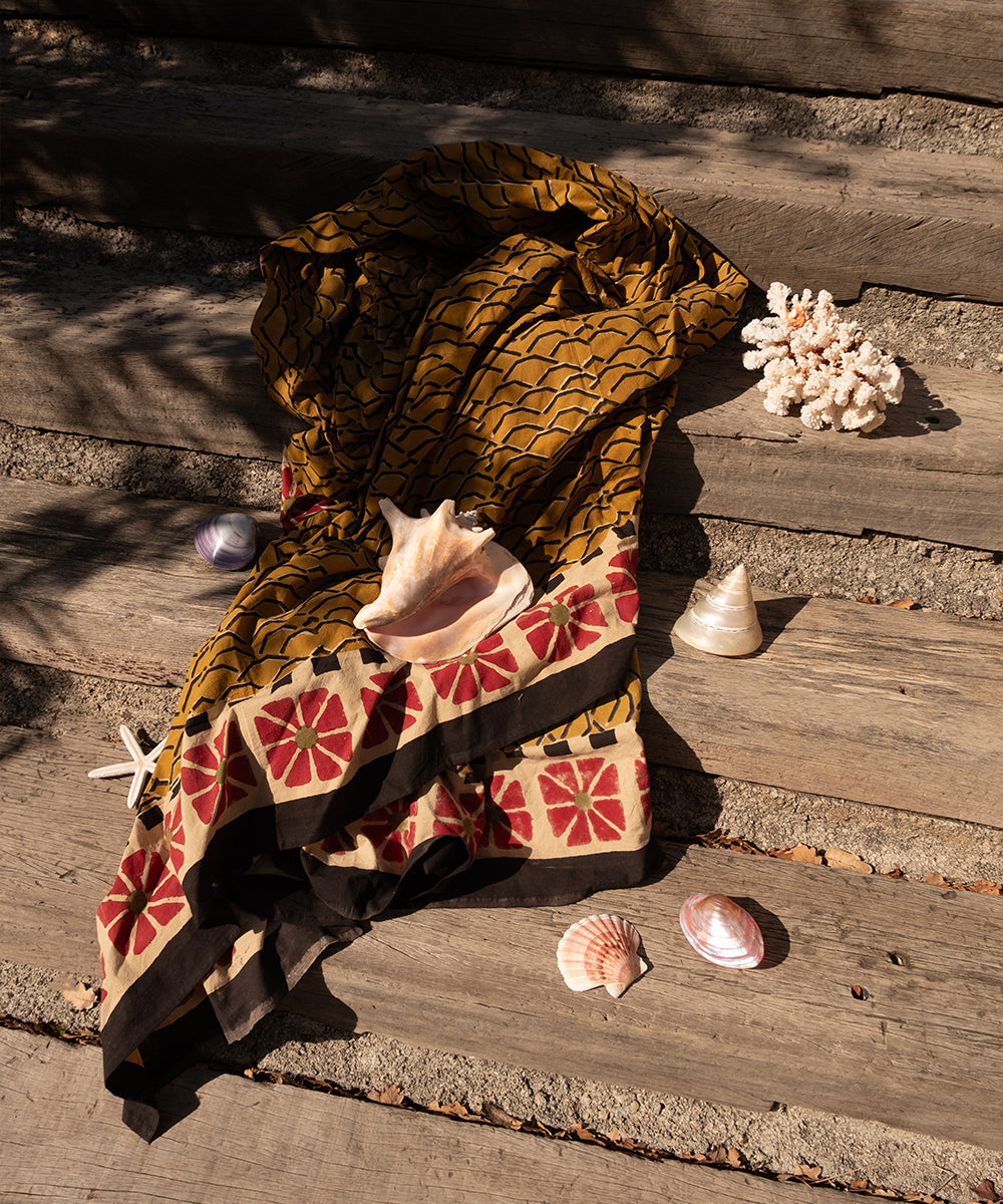 Mantel Block Print Erin 240 x 280 cm con Tote Bag