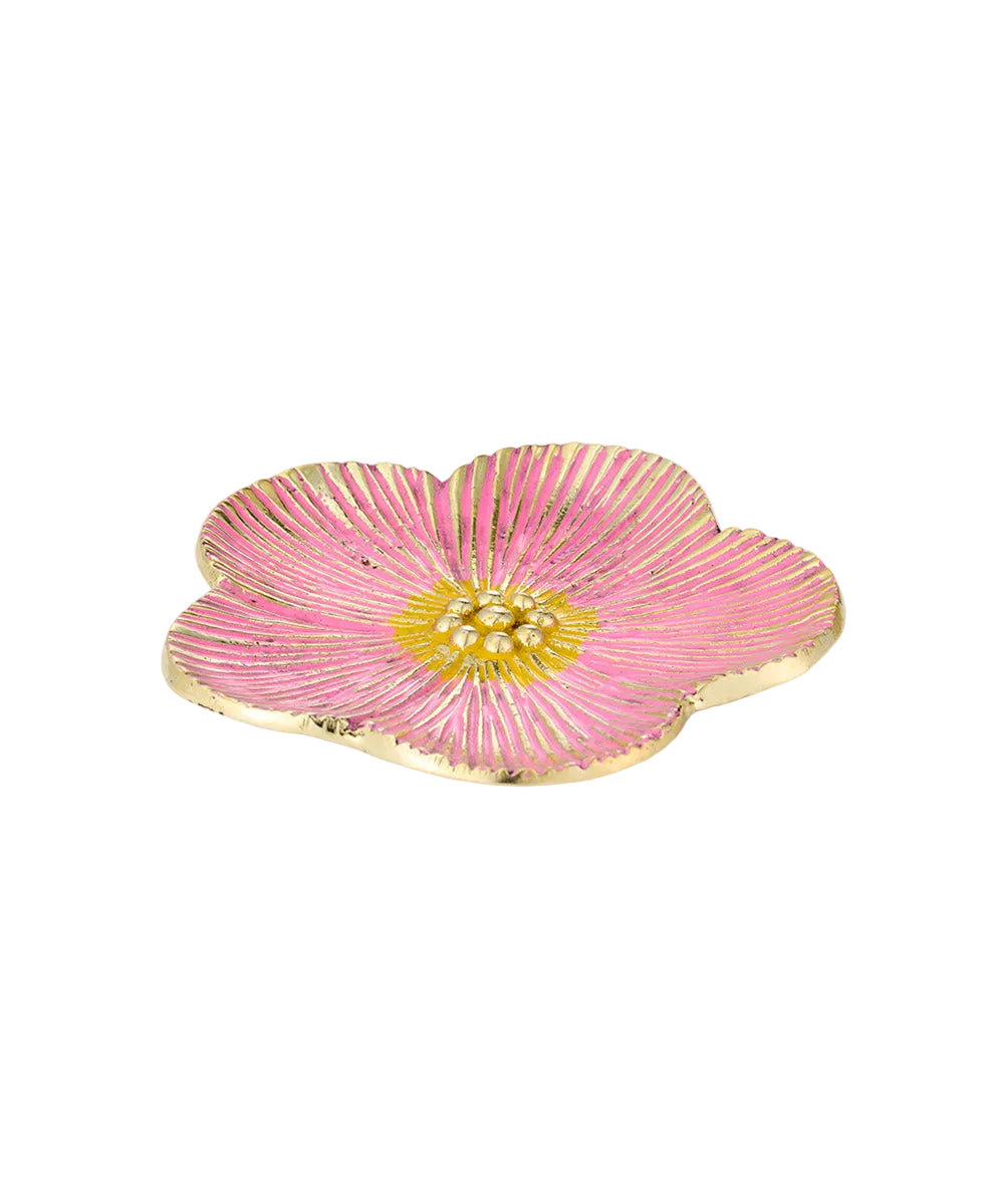 Plato de Bronce Flor Faye Rosa