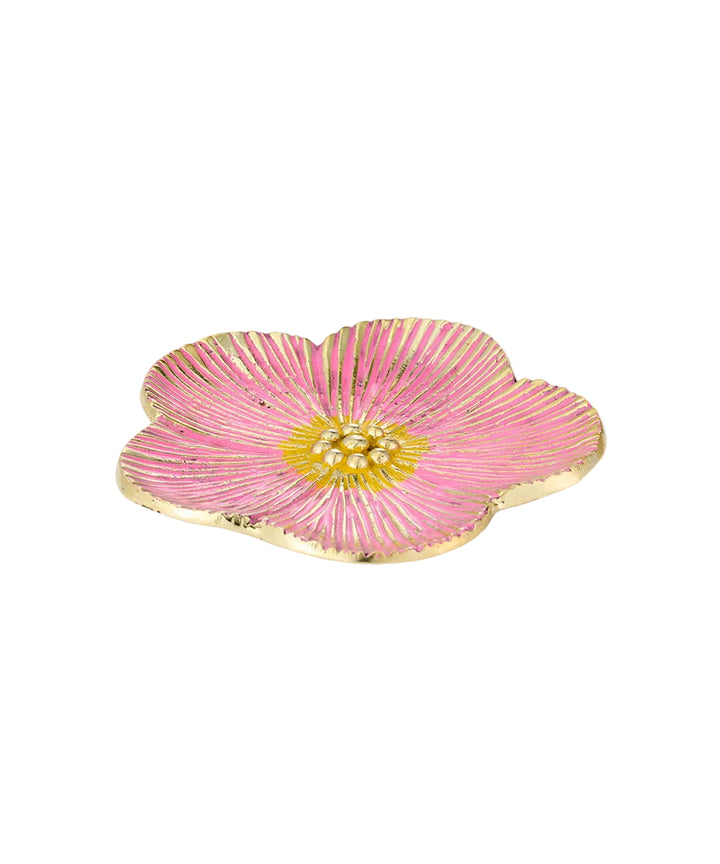 Plato de Bronce Flor Faye Rosa