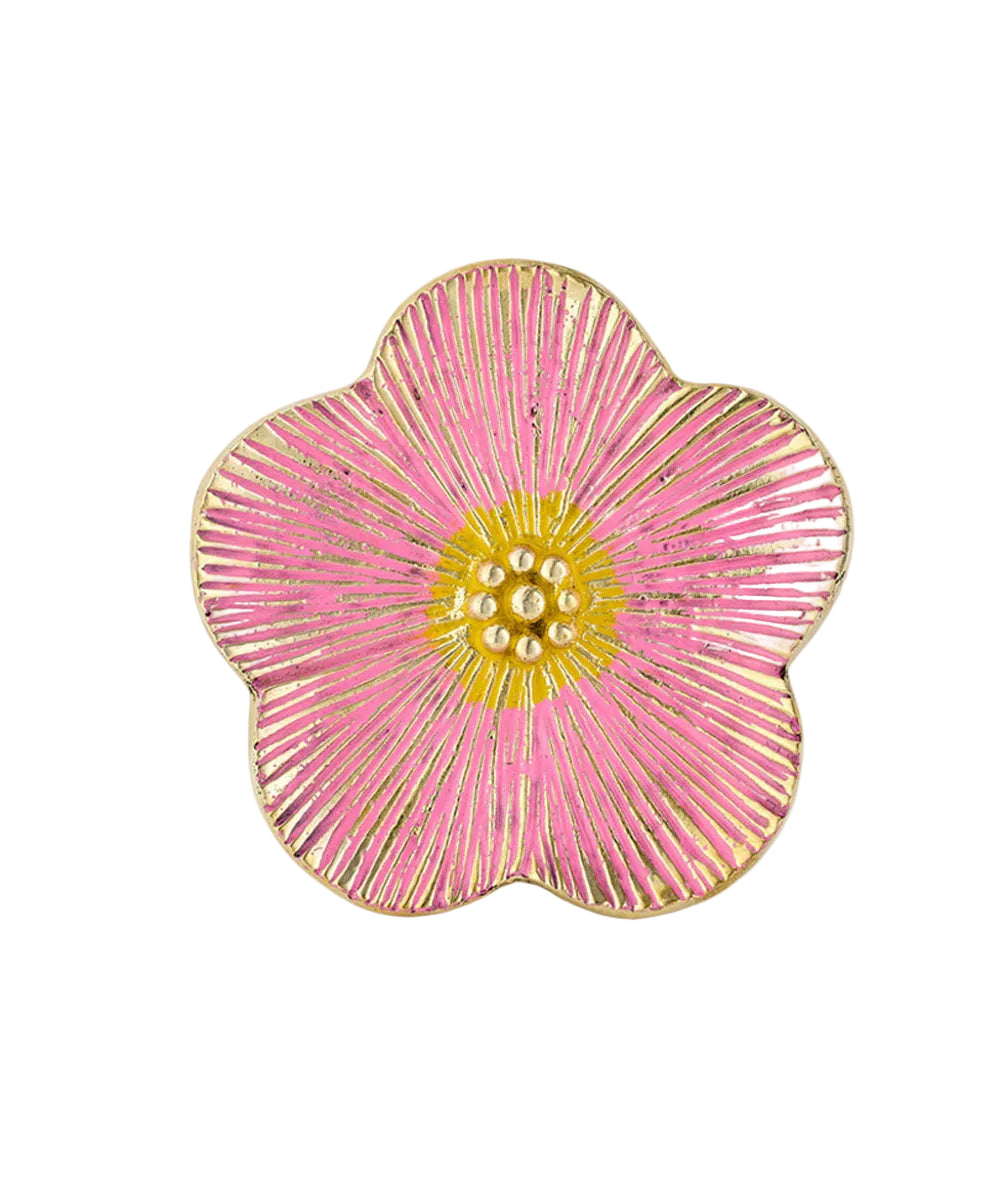 Plato de Bronce Flor Faye Rosa