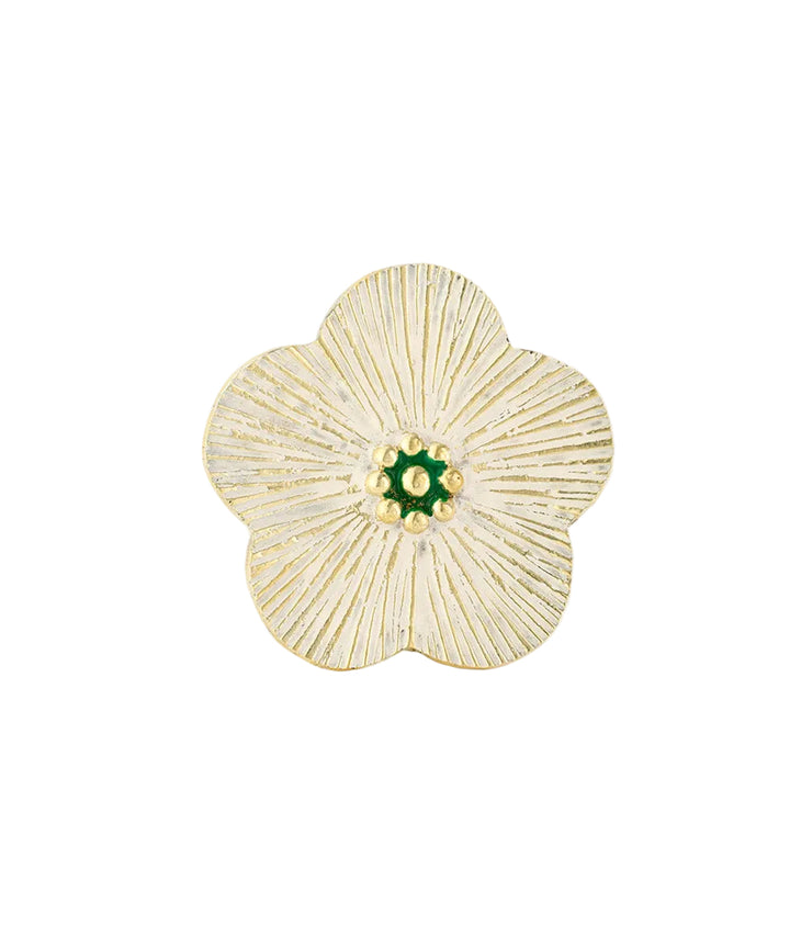 Plato de Bronce Flor Faye Blanco