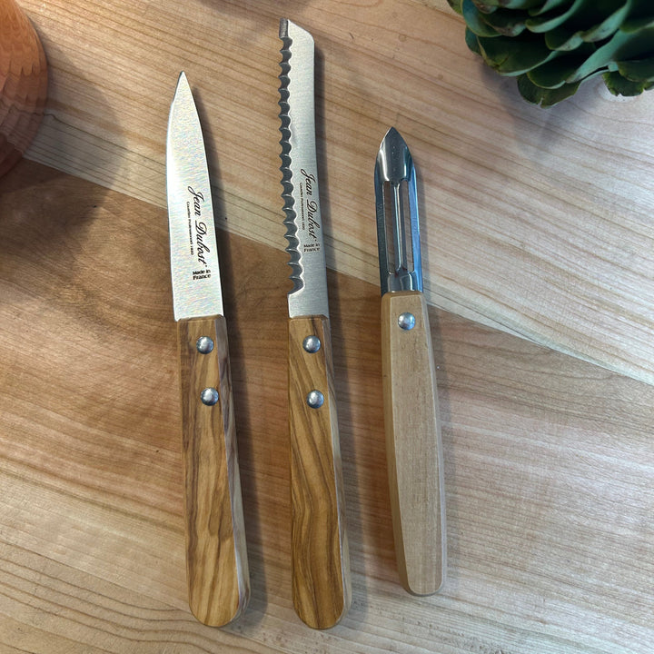 Set de 3 Cuchillos de Cocina Laguiole - Mango Madera Olivo 12mm