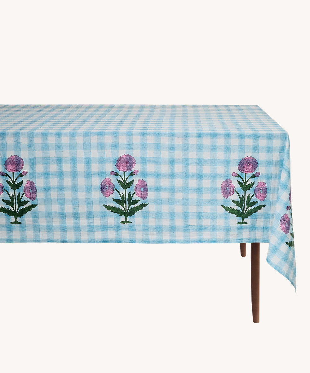 Mantel Block Print Iris 160 x 350 cm