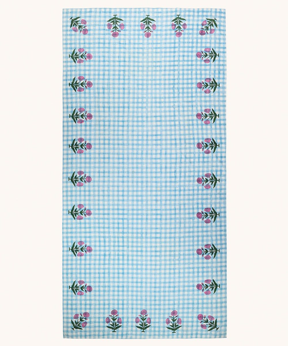 Mantel Block Print Iris 160 x 350 cm