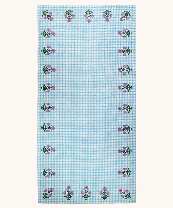 Mantel Block Print Iris 160 x 350 cm