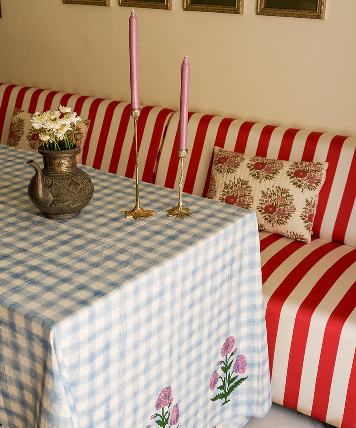 Mantel Block Print Iris 160 x 350 cm