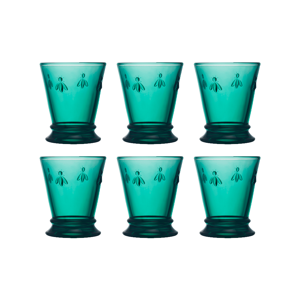 Set 6 Vasos Abeja Esmeralda 260ml - La Rochere