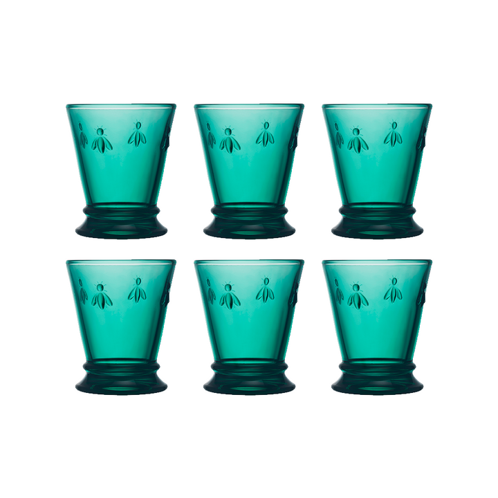Set 6 Vasos Abeja Esmeralda 260ml - La Rochere
