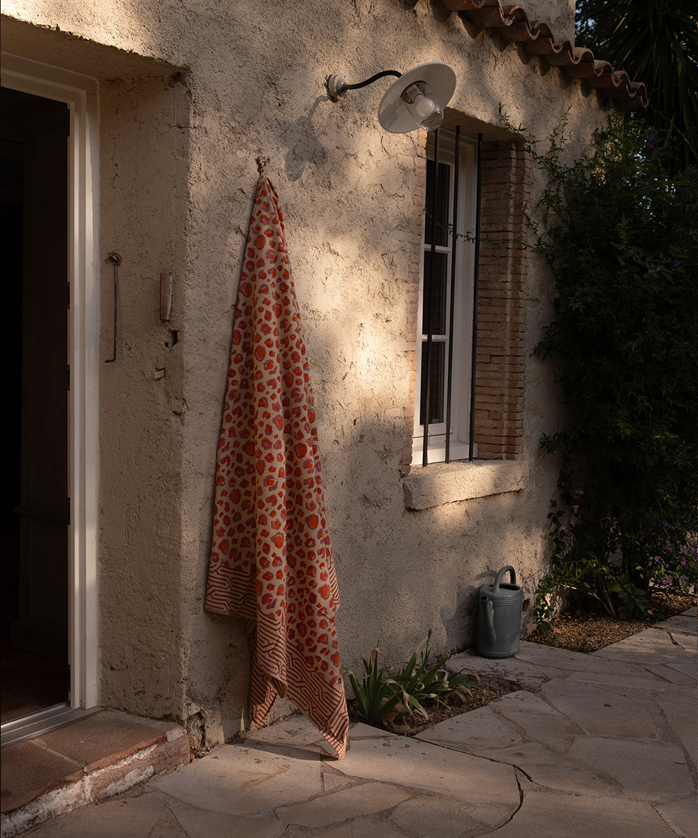 Mantel Block Print Leopardo 240 x 280 cm con Tote Bag