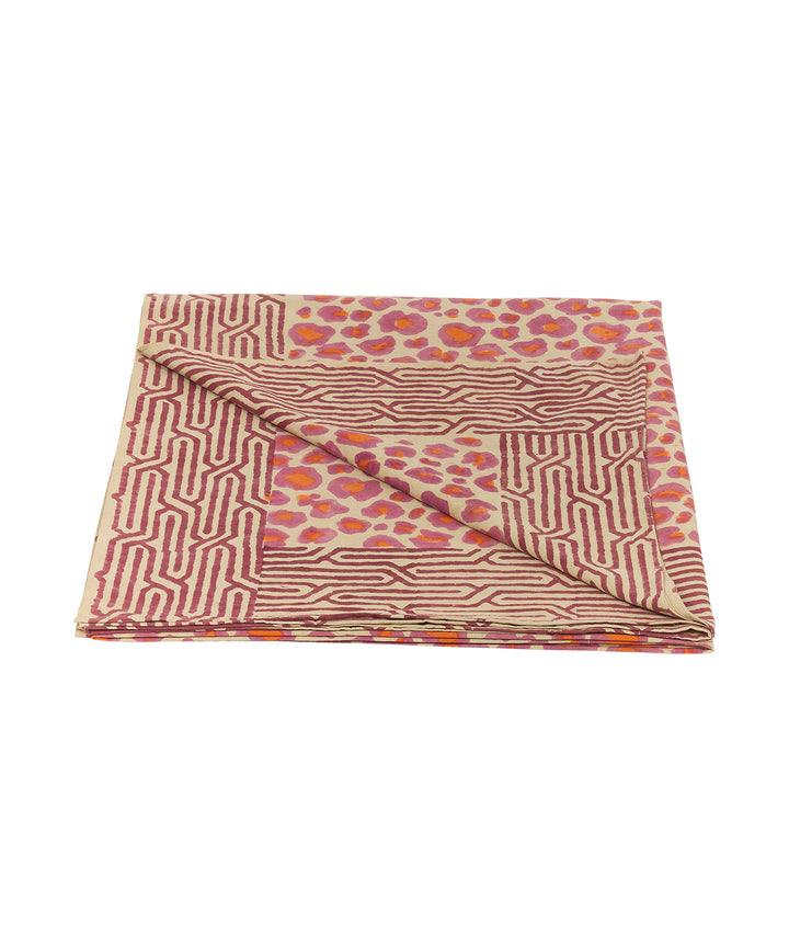 Mantel Block Print Leopardo 240 x 280 cm con Tote Bag