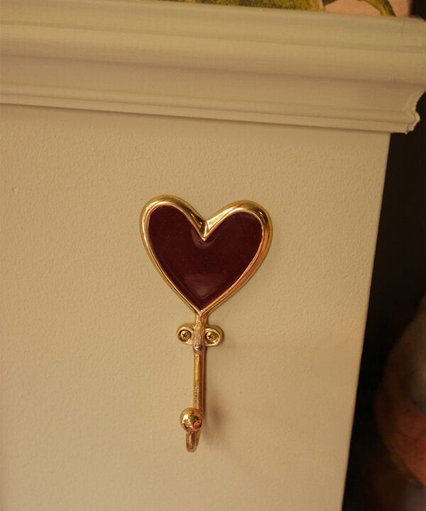 Percha de bronce Corazón Red