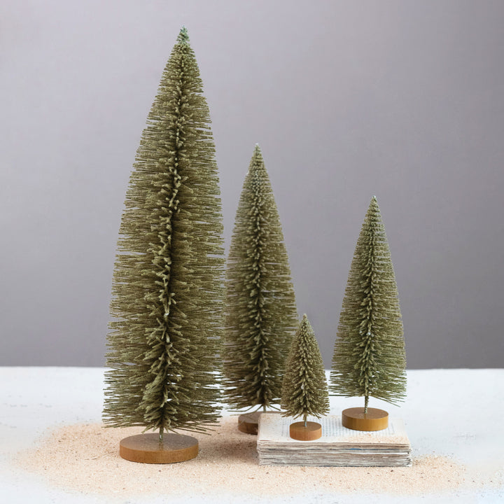 Árbol Verde Flocado, 30 cm