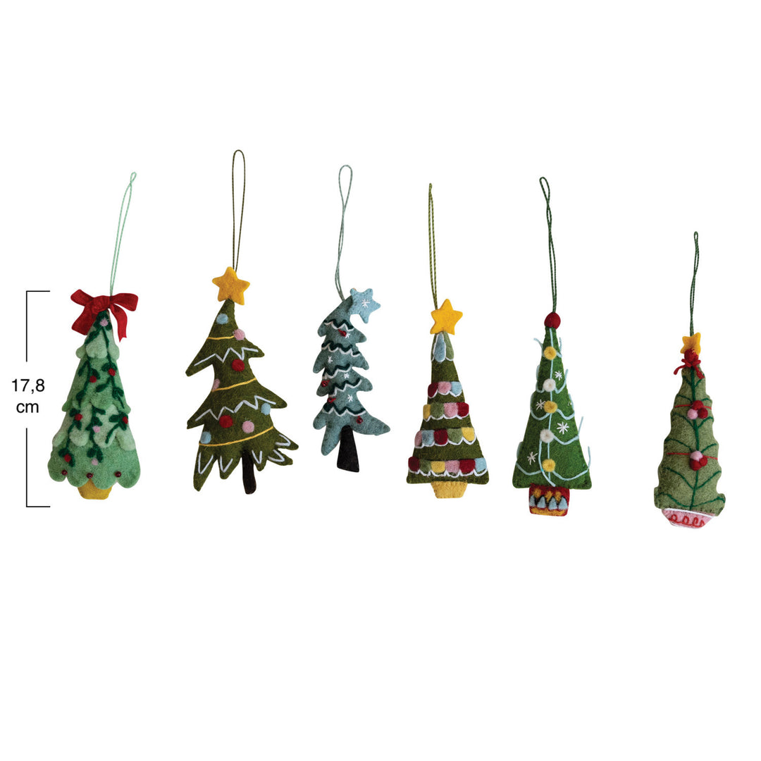 Colgante Árbol de Navidad Fieltro Rojo y Pink