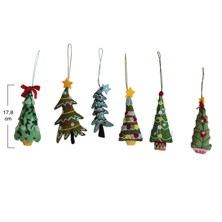 Colgante Árbol de Navidad Fieltro Rojo y Pink