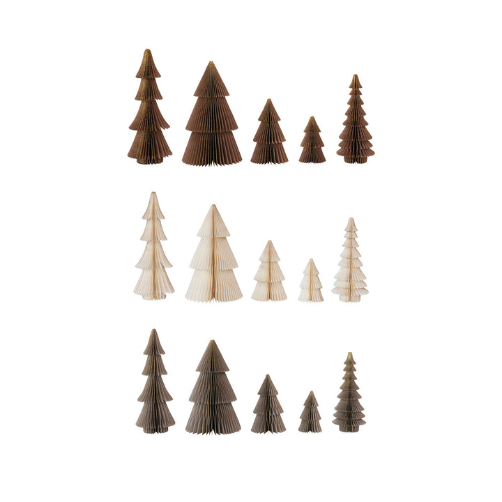 Árboles de Papel Plegado, set de 5, 3 colores disponibles