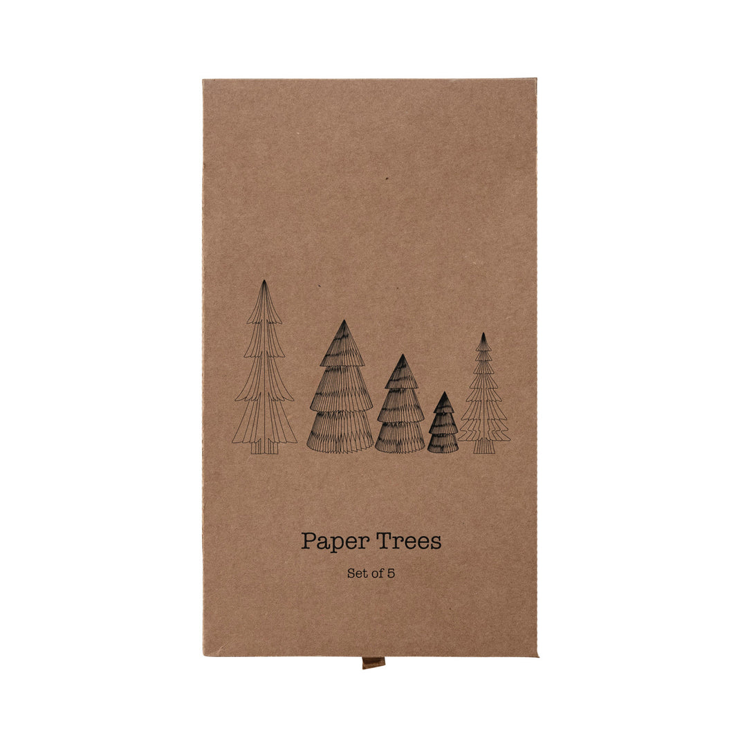 Árboles de Papel Plegado, set de 5, 3 colores disponibles