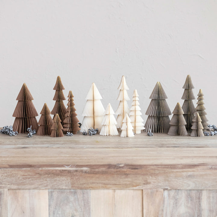 Árboles de Papel Plegado, set de 5, 3 colores disponibles